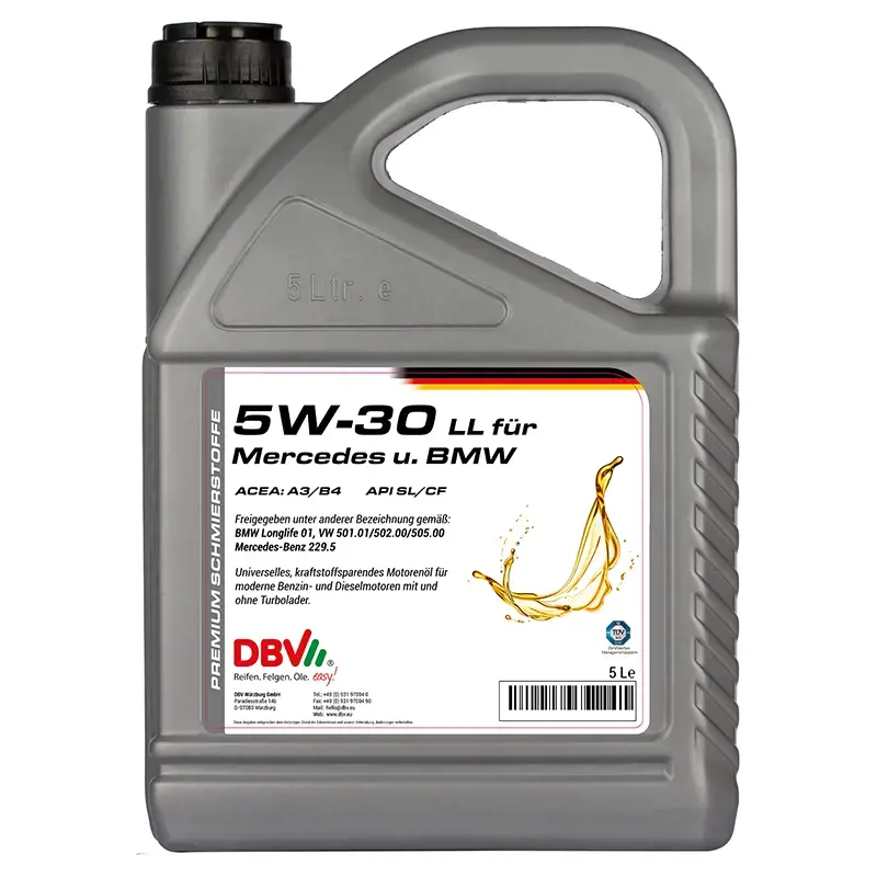 Motoröl DBV BWM-MB synthetisch 5W-30 5 Liter